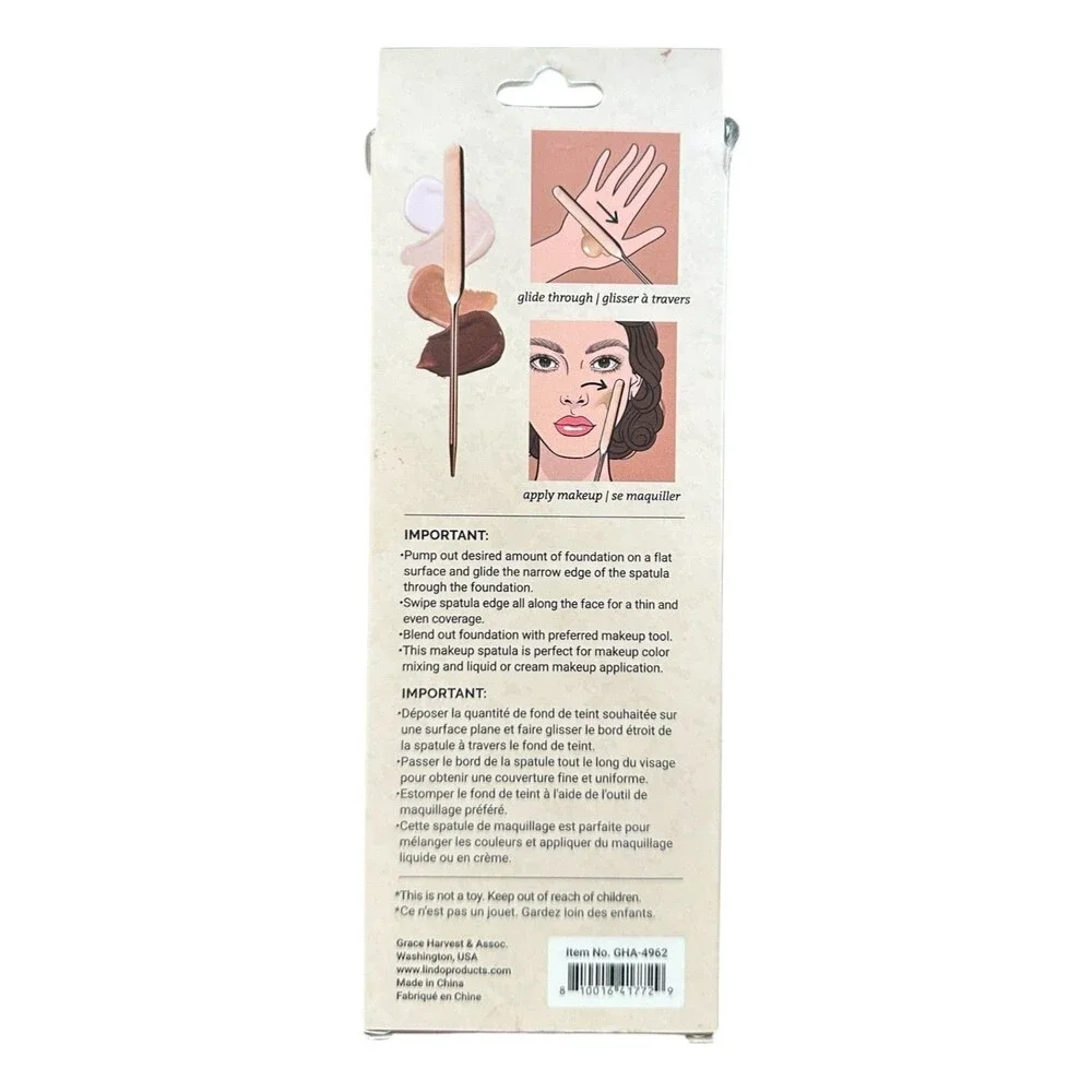 Lindo Makeup Spatula For Flawless Make Application w/ Carry Pouch